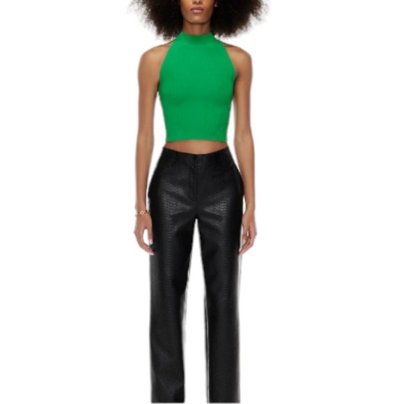 Aritzia Babaton Sculpt Knit Mockneck Halter Top, Ribbed Halter Top. - Picture 1 of 13